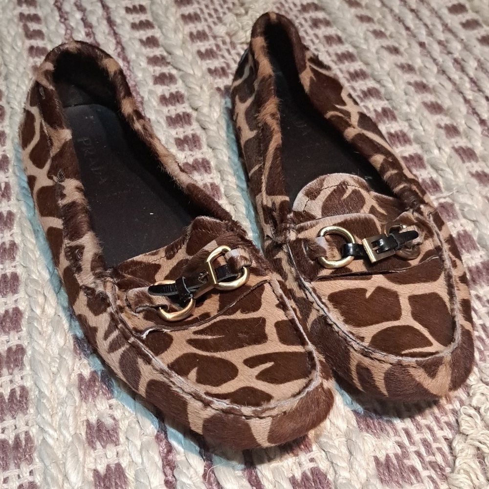 PRADA authentic animal fur 38.5 flats, $1,295.00